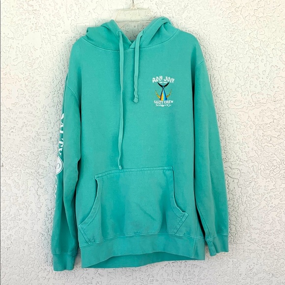 Salty Crew Ron Jon Teal Hoodie with Graphic Print size M - Picture 1 of 9